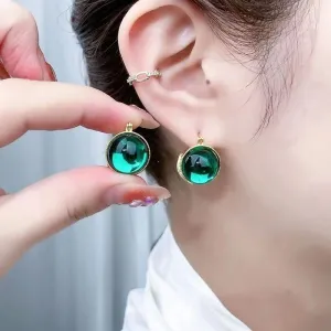 Just Lil Things Green  Hoop Earrings jlt12064