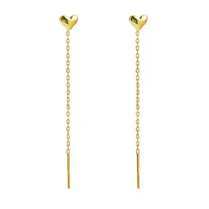 Kairangi Threader Earrings for Women Gold Plated Heart Shaped Long Chain Threader Earrings For Women and Girls