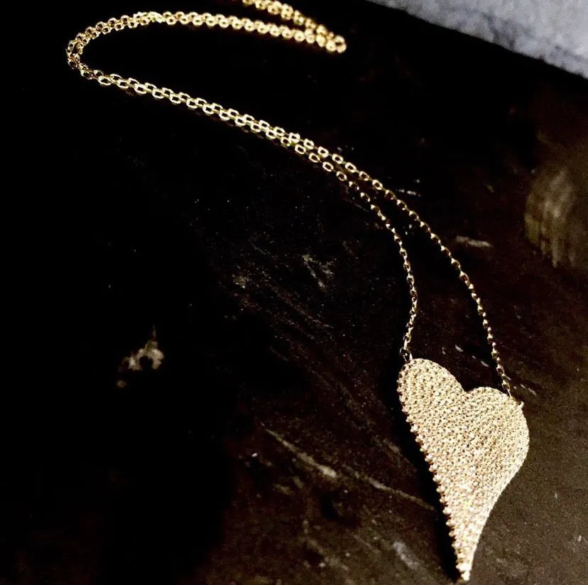 Kassali Long Pave Heart  on chain