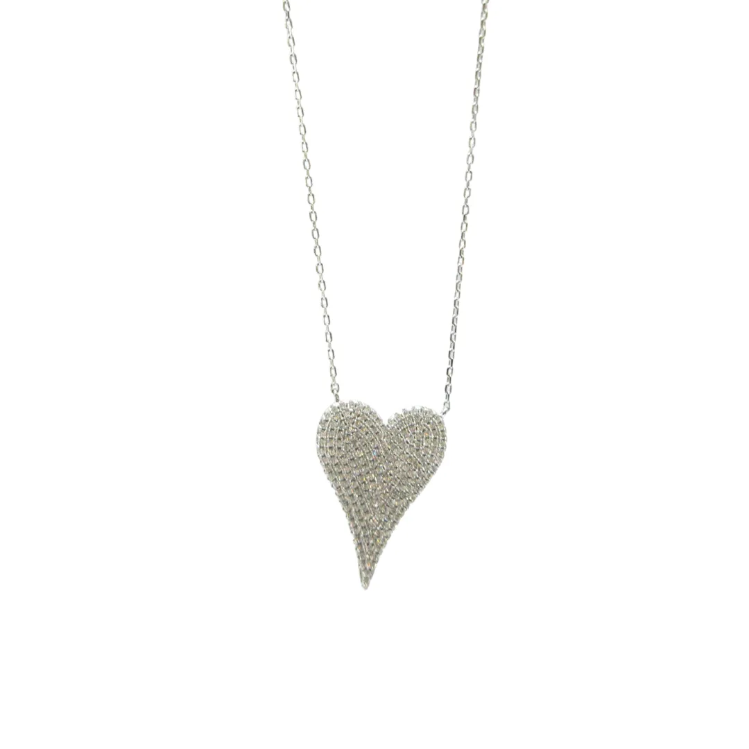 Kassali Long Pave Heart  on chain