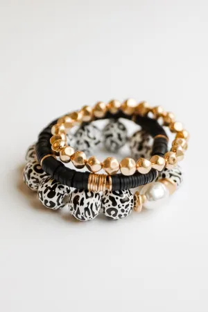 Lydia Black Beaded Bracelet Set