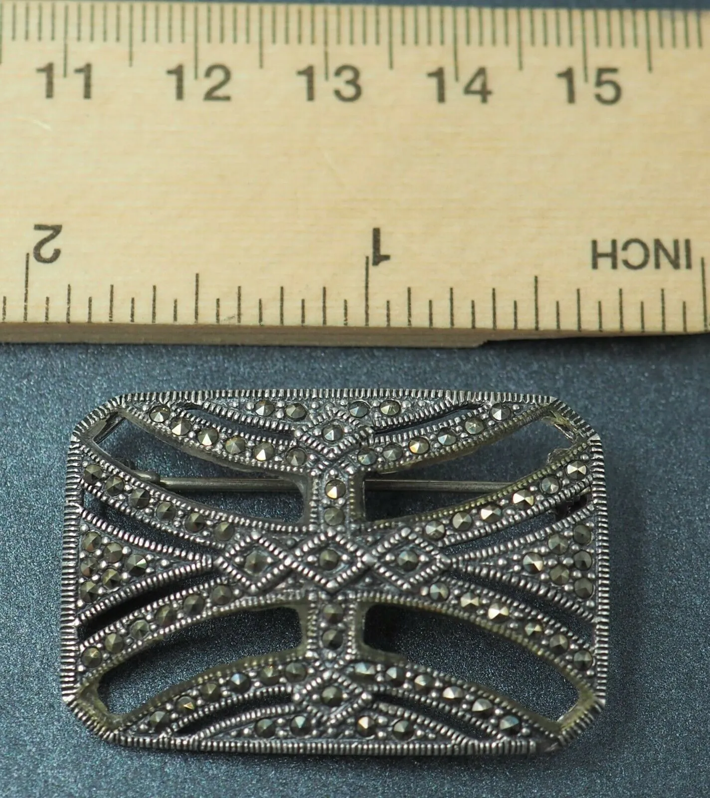 Marcasite 925 Sterling Silver Brooch