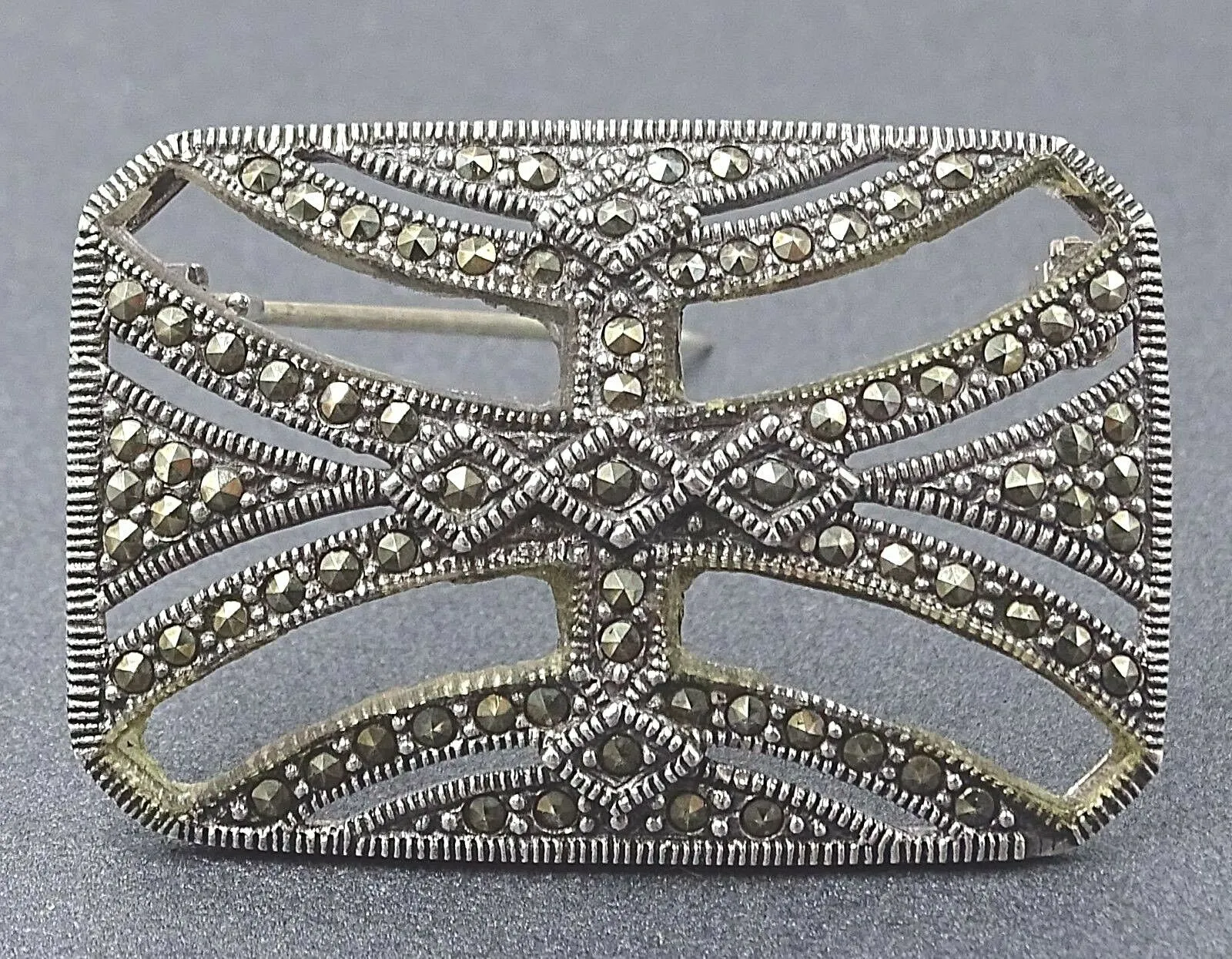 Marcasite 925 Sterling Silver Brooch