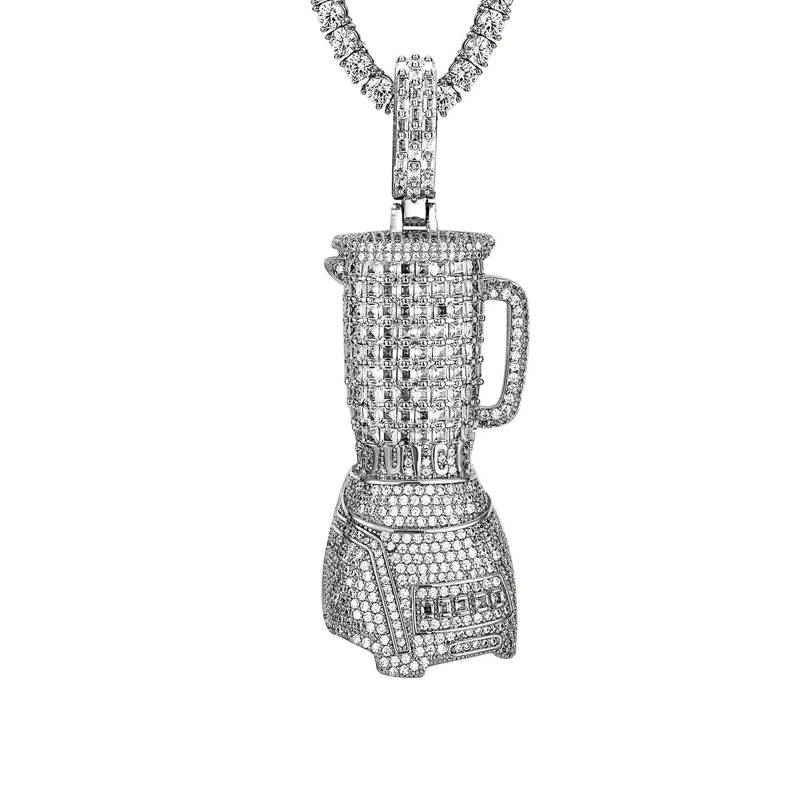 Mens Juicer Machine Micro Pave Icy Custom Hip Hop Pendant