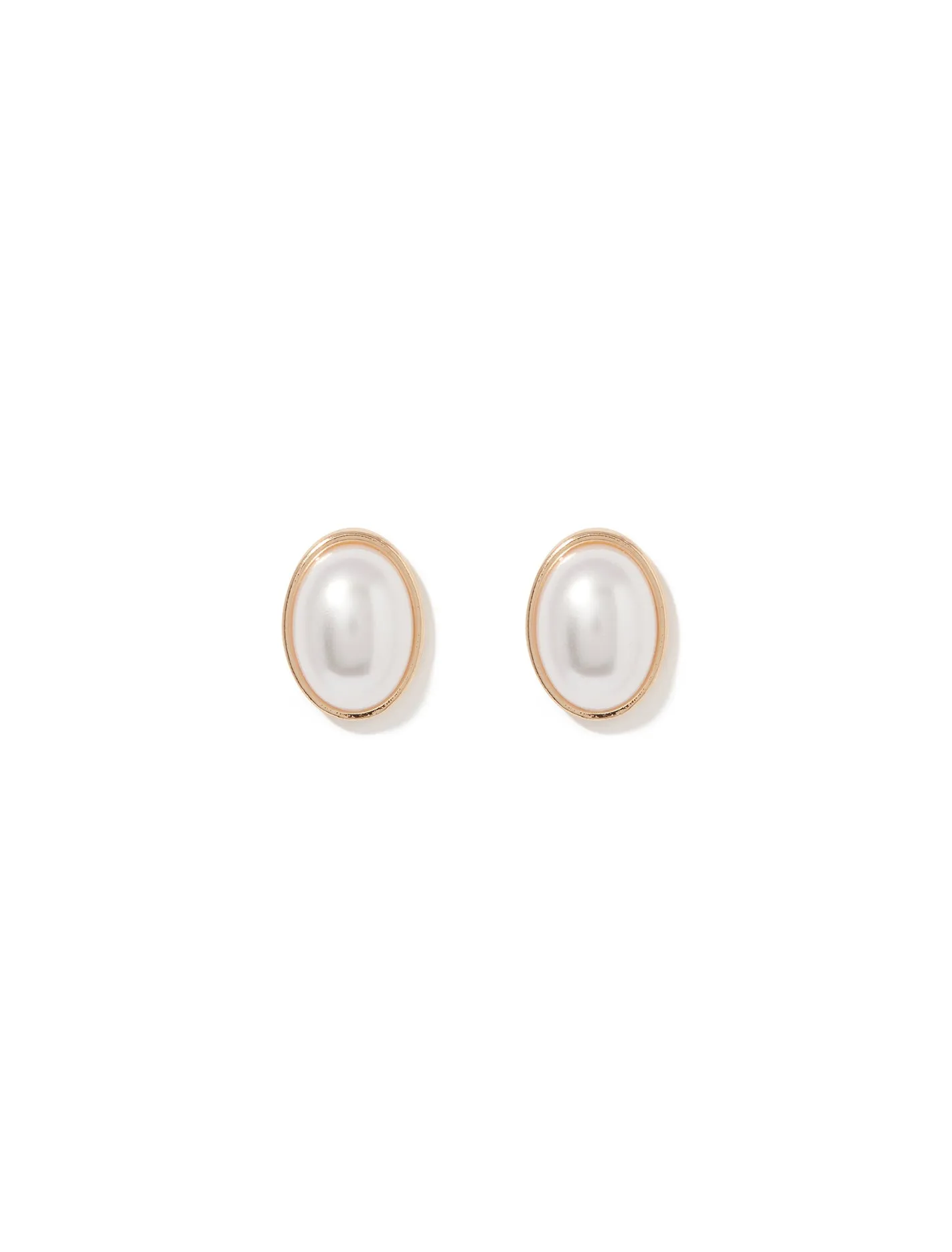 Oceana Oval Pearl Stud Earrings