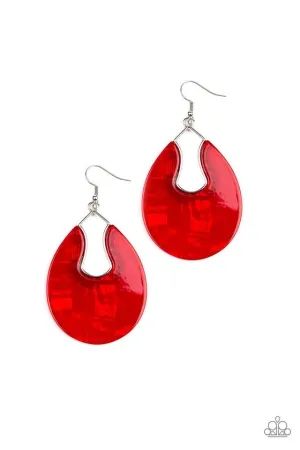 Paparazzi Earring ~ Pool Hopper - Red