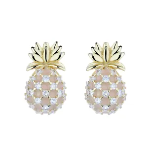 Pineapple Studs with Swarovski Crystals in 18k Gold