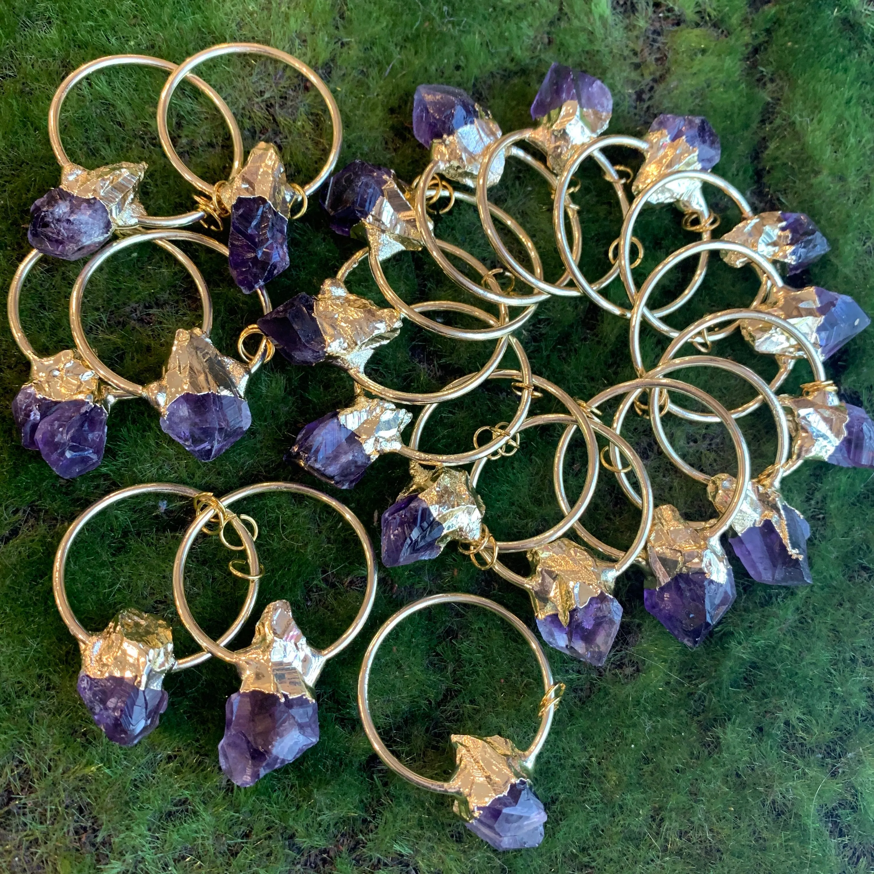 Plated Amethyst Pendants