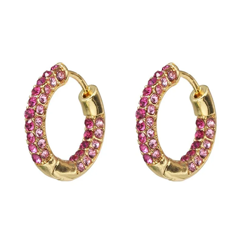 Rainbow Earrings Cubic Zirconia Ear Cuff Set for Female Trendy Gold Clip on Earrings Ear cuff