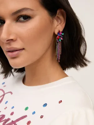 Rainbow Stone Drop Earrings