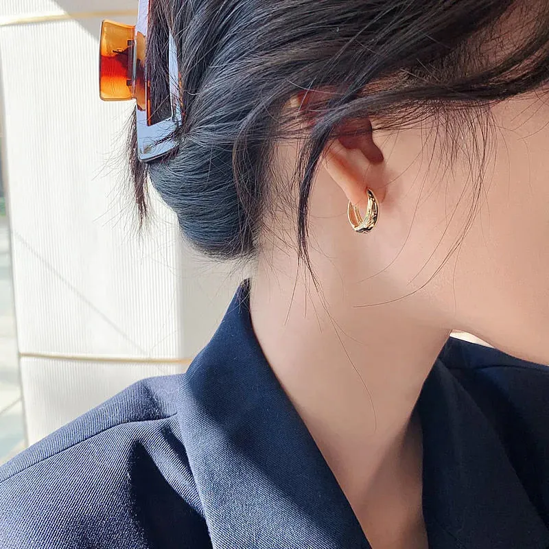 Retro French Romantic Small Circle Korean Simple Minimalism Earring