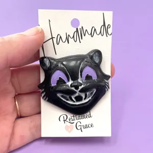 Sample Sale - Vintage Black Cat Halloween Lapel Pin