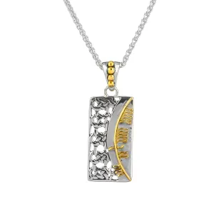 Silver and Gold Ogham Pendant 'Clann-Family'