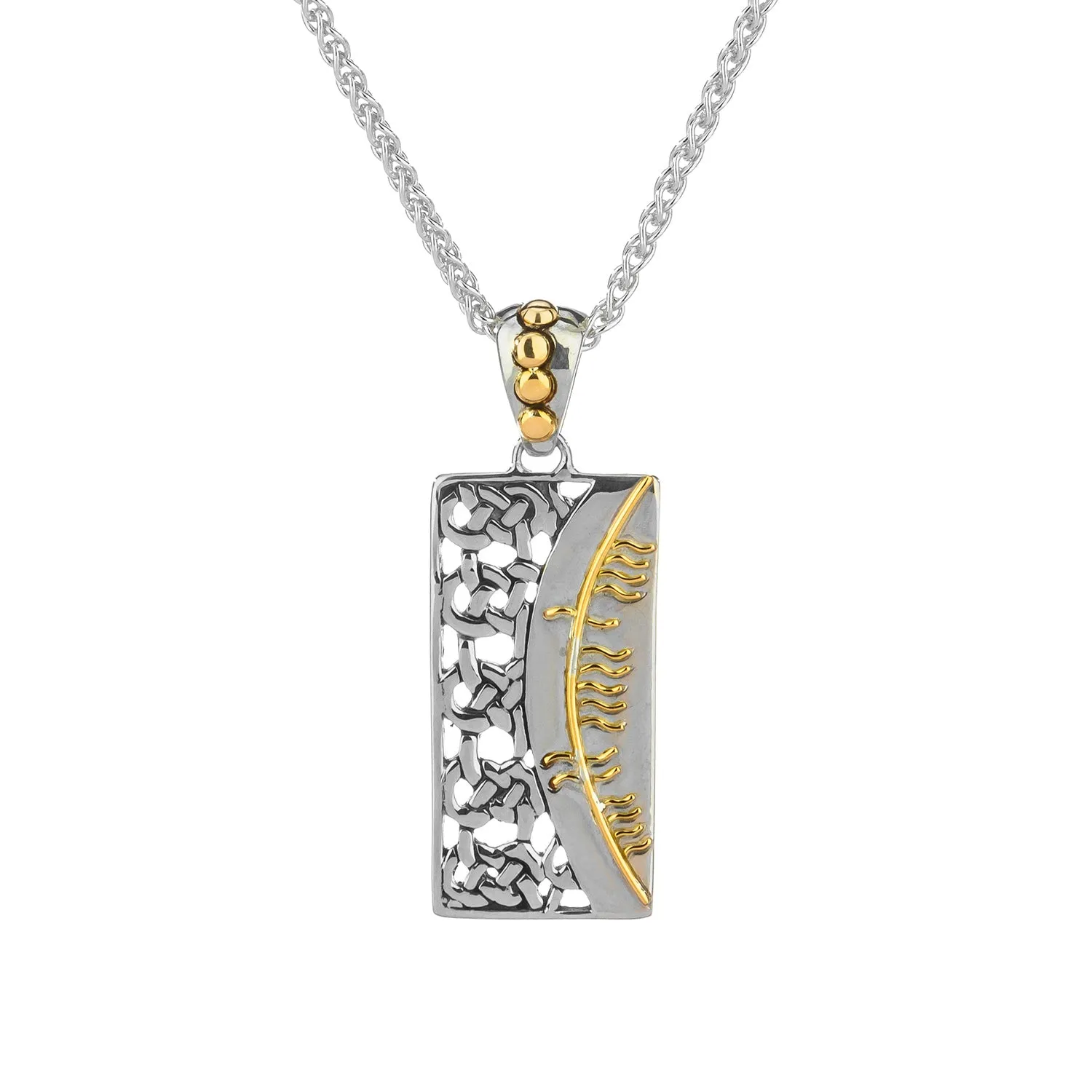 Silver and Gold Ogham Pendant 'Sonas-Happiness'