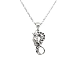 Silver Celtic Dragon Figure 8 Pendant Small