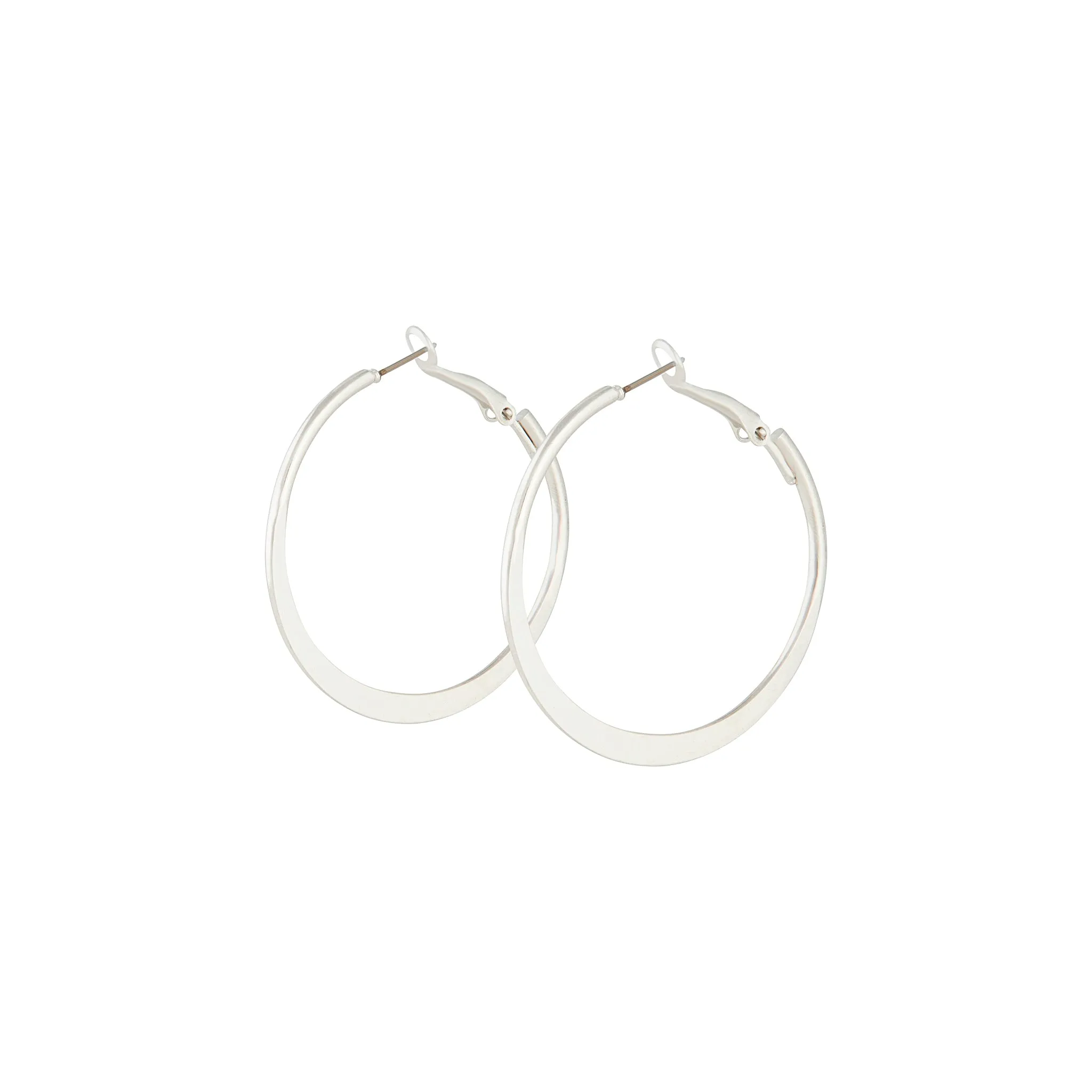 Silver Flat Bottom Hoop Earrings