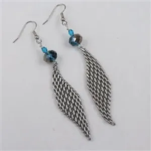 Silver Mesh Drop Earrings