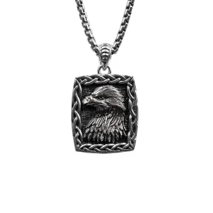 Silver or Silver and Bronze Eagle Pendant Medium