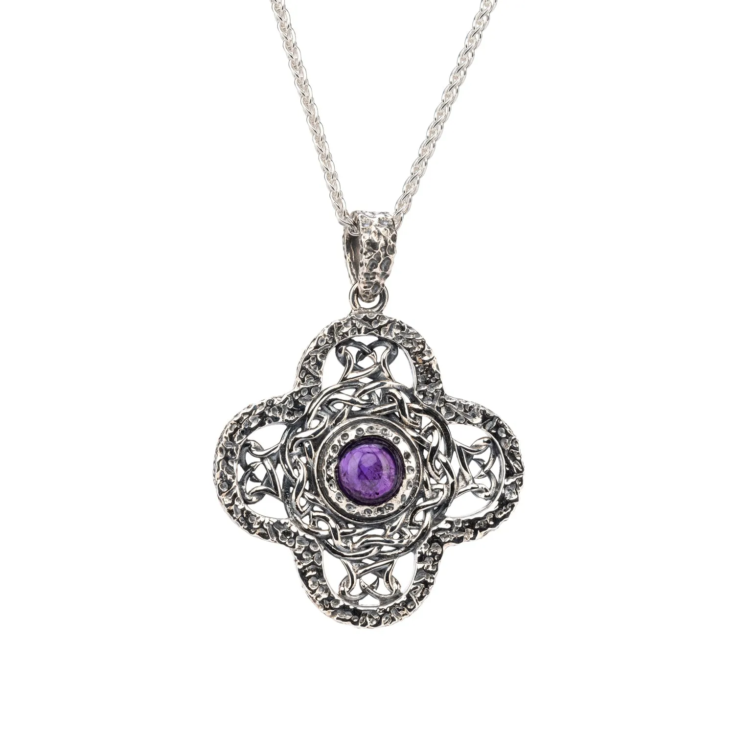 Silver Whirlpool Pendant - Amethyst