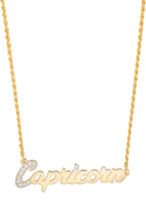 Simone I. Smith Zodiac Nameplate Necklaces - Capricorn