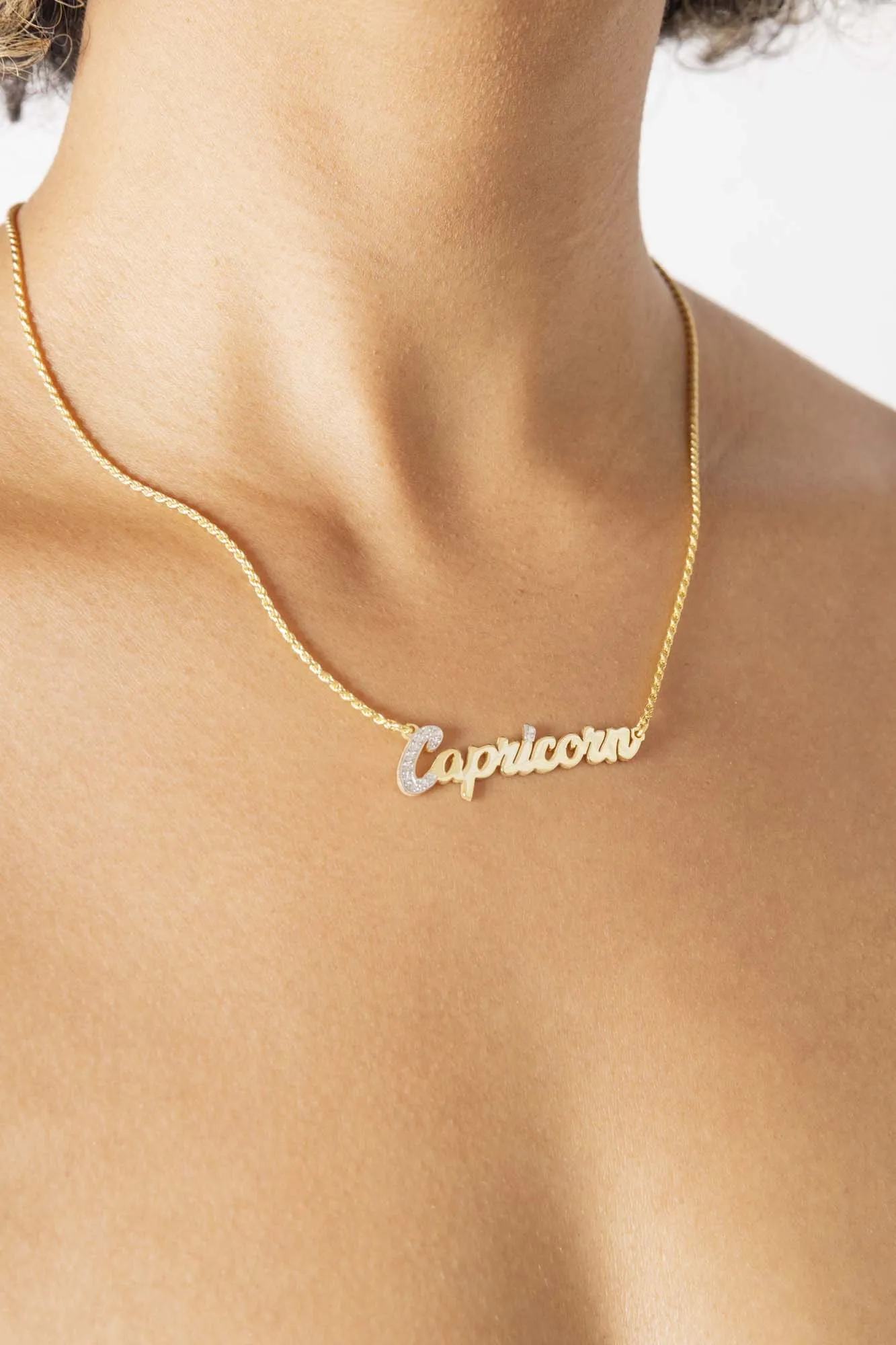 Simone I. Smith Zodiac Nameplate Necklaces - Capricorn