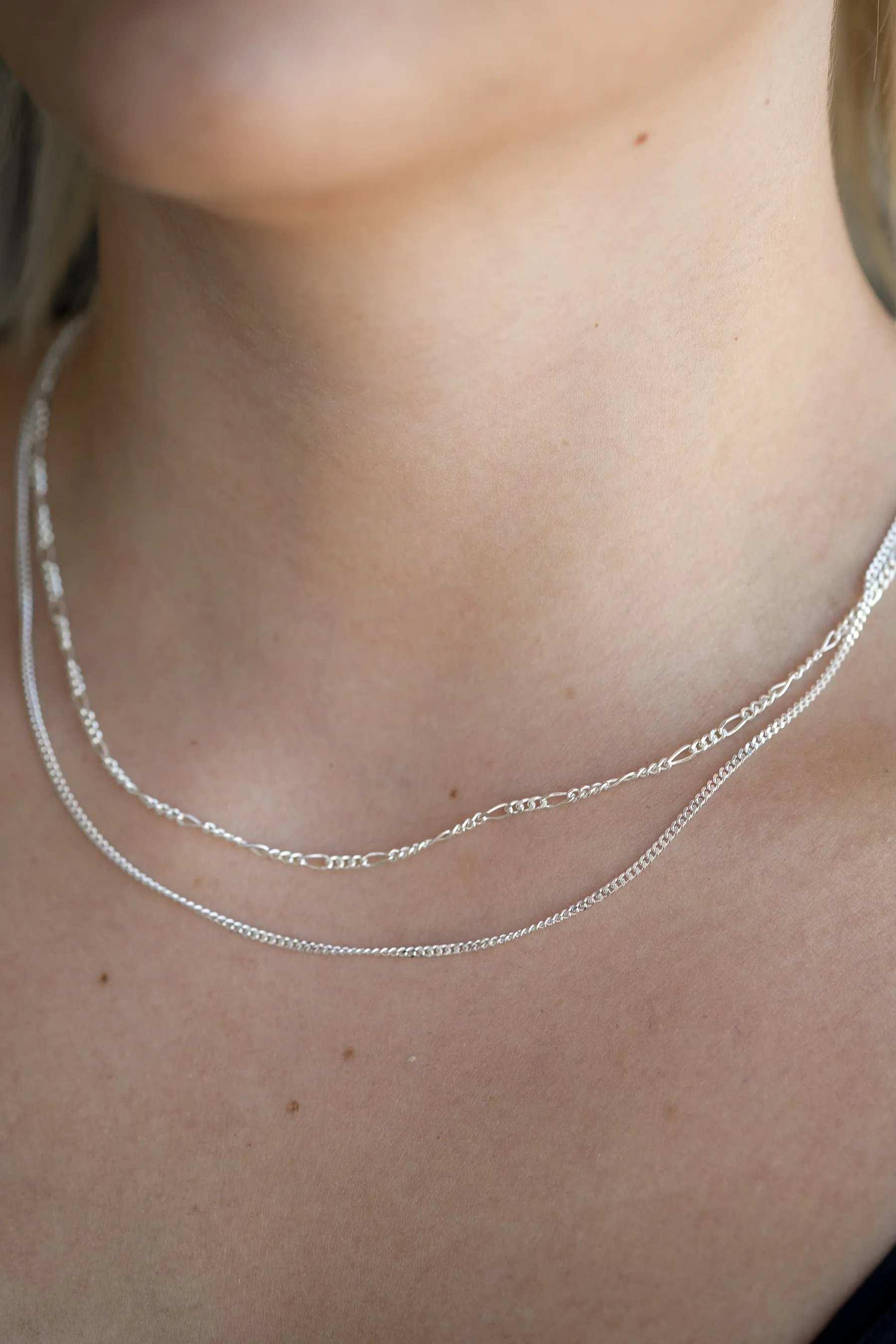 Slightly Chunky Cuban Chain Necklace - Sterling Silver