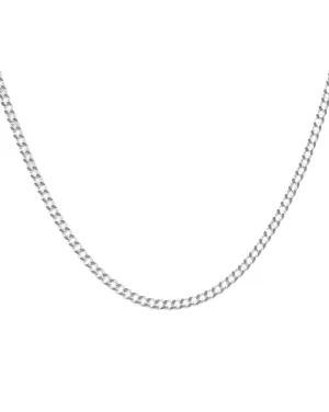 Slightly Chunky Cuban Chain Necklace - Sterling Silver