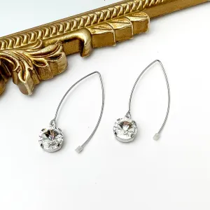 Sorrelli | Nadine Dangle Earrings in Palladium Silver Tone with Round Clear Crystals