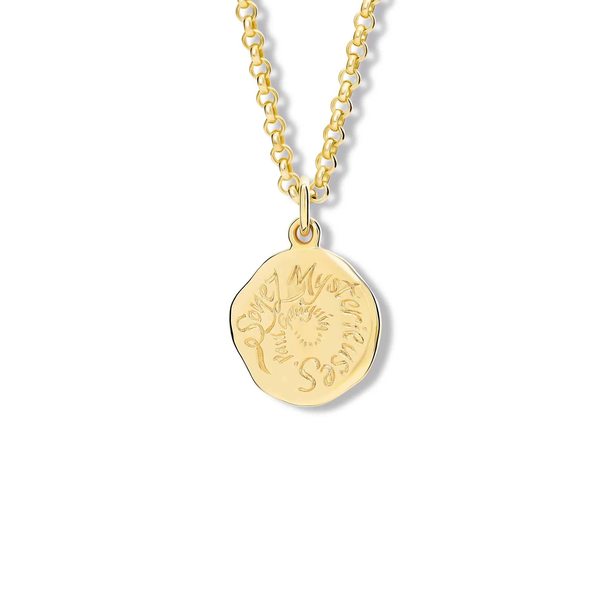 Soyez Mystérieuses Quote Pendant Yellow Gold