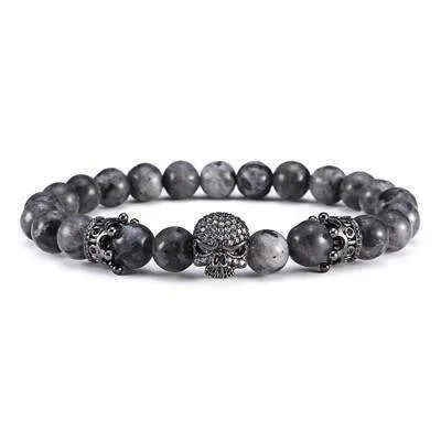 Spartan Skull Agate Eye Men's Bracelet