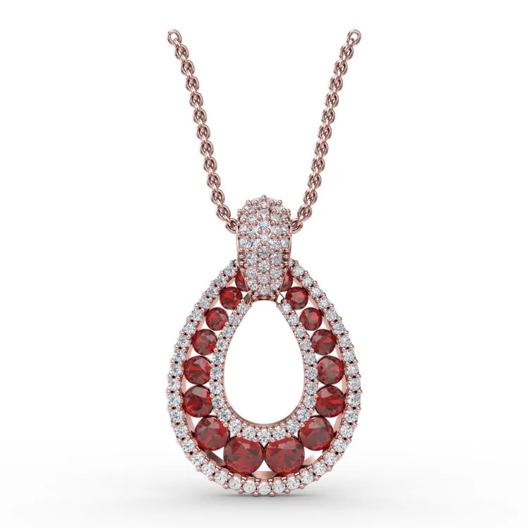 Steal The Spotlight Ruby and Diamond Pendant