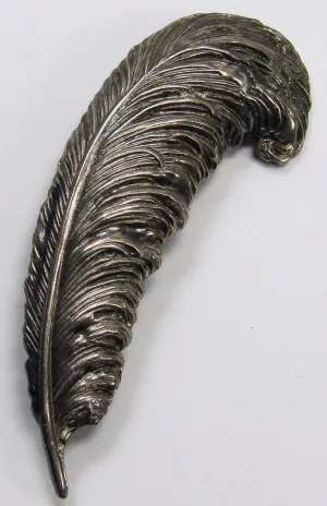 Sterling Silver Feather Quill Brooch 1940s Adorna