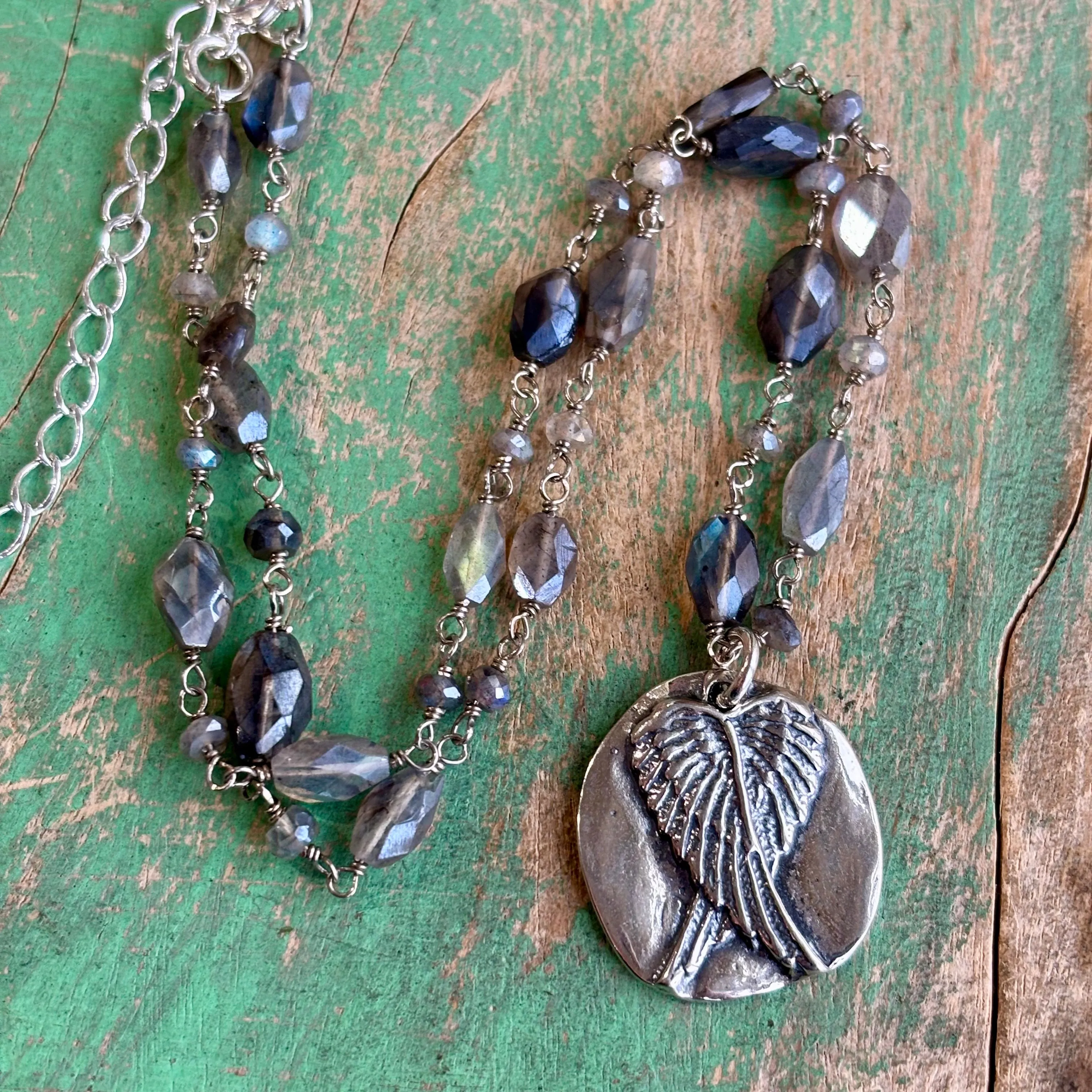 Sterling Silver Oval Labradorite Necklaces