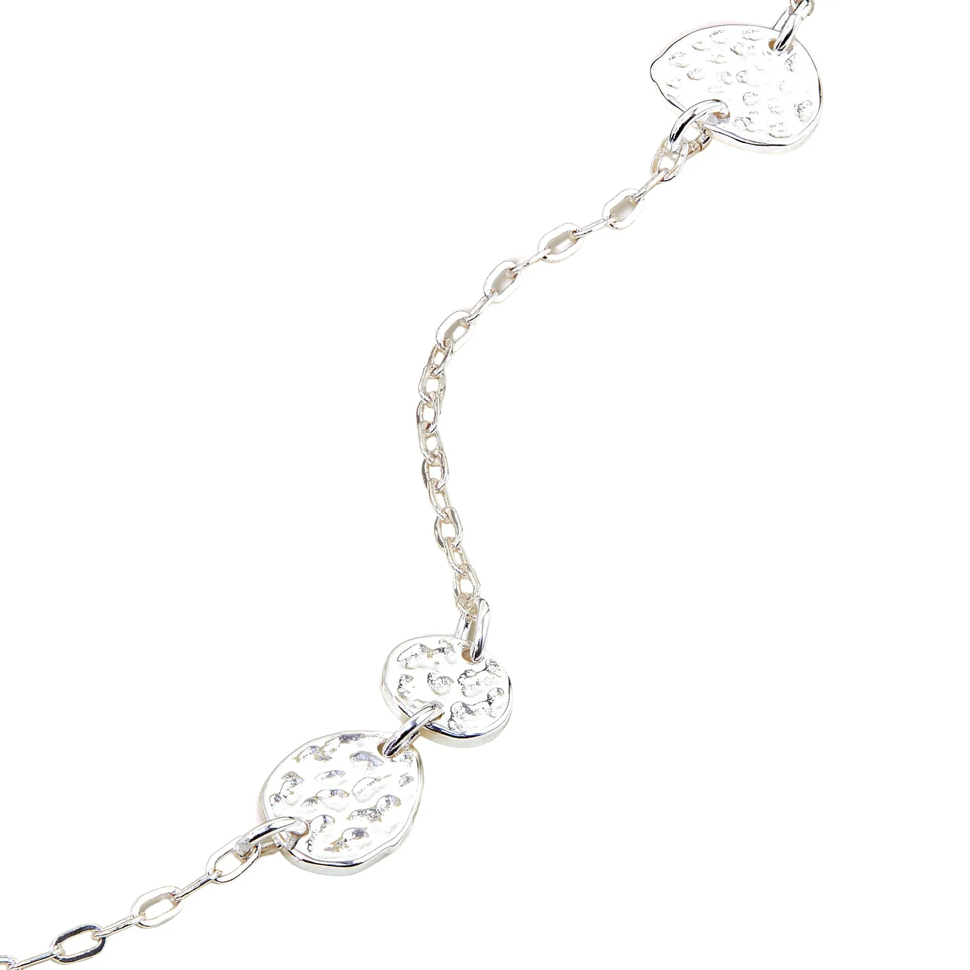 Sterling Silver-Plated Stationed Long Necklace