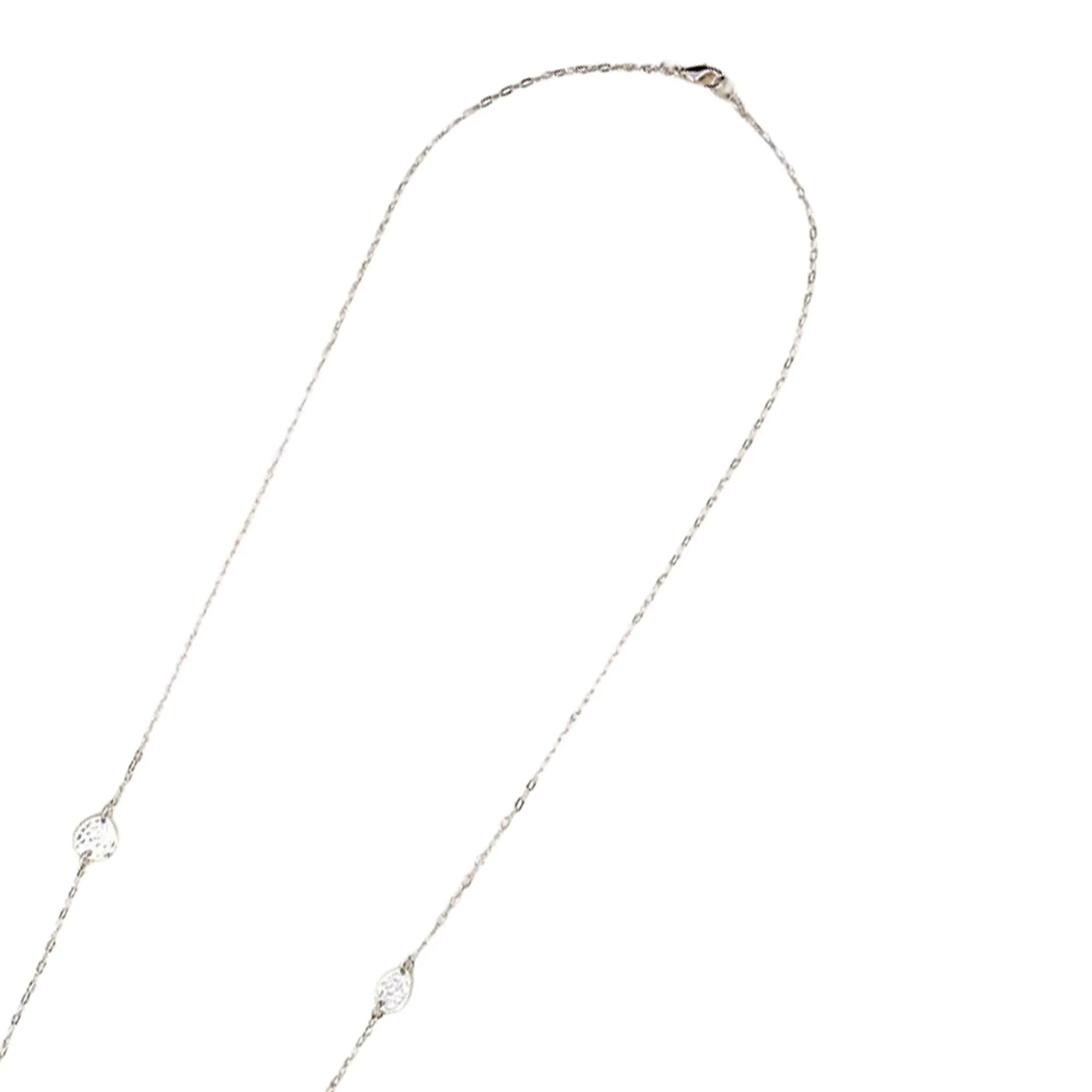 Sterling Silver-Plated Stationed Long Necklace