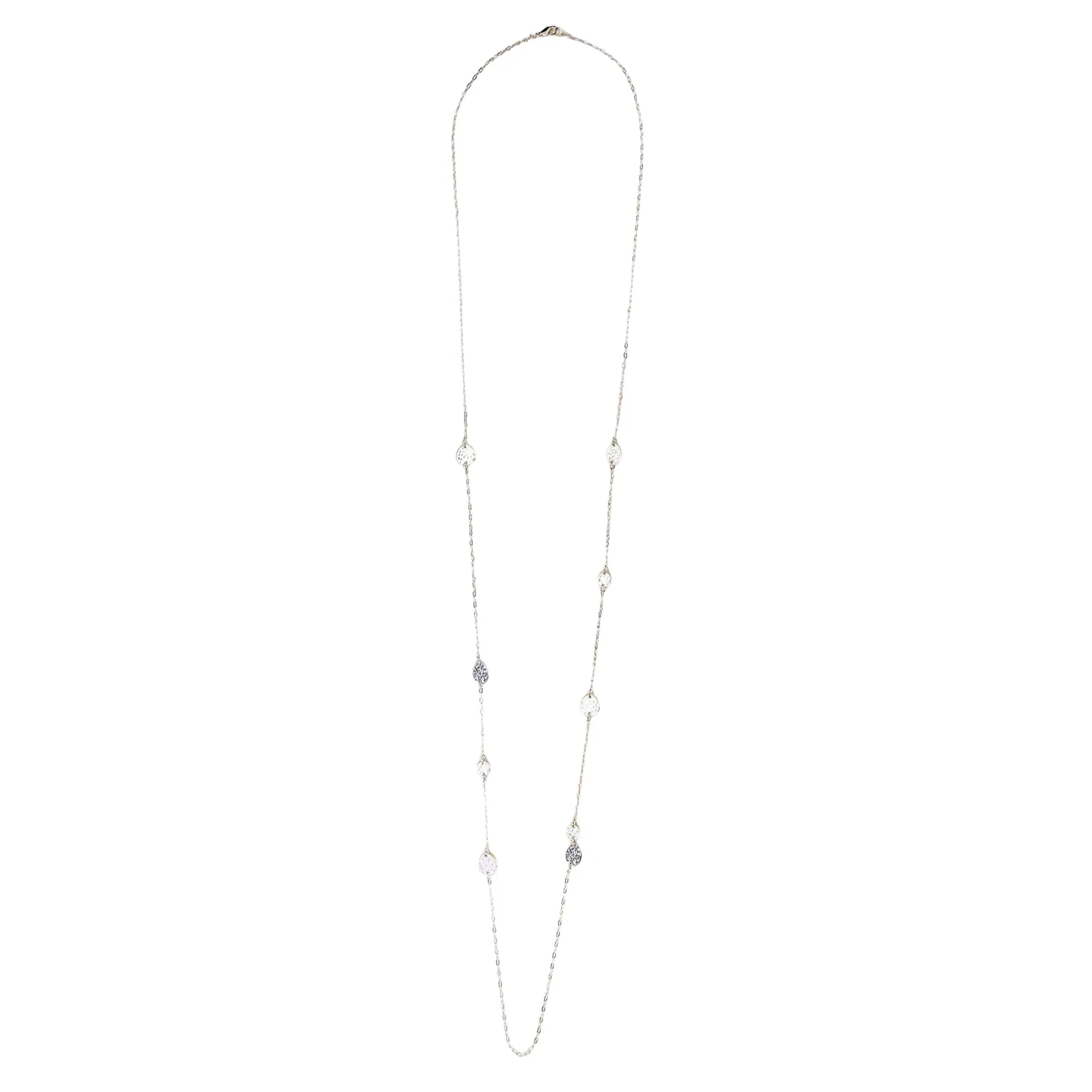 Sterling Silver-Plated Stationed Long Necklace