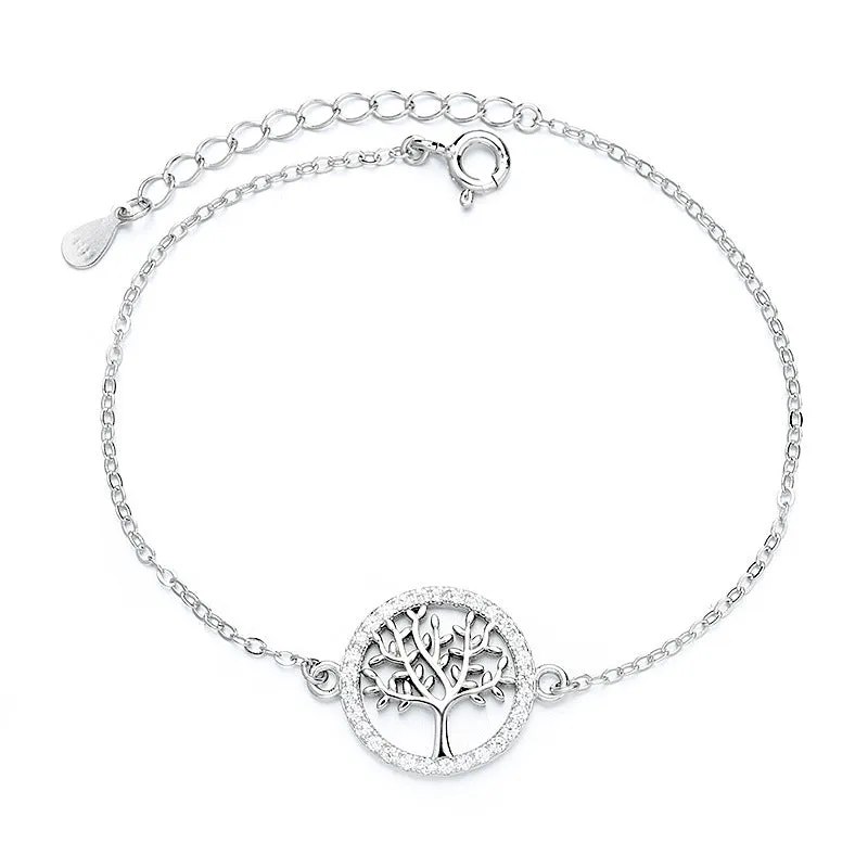 Sterling Silver Tree Of Life Bracelet Women's Niche Design