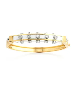 Studlette Bangle, White Enamel