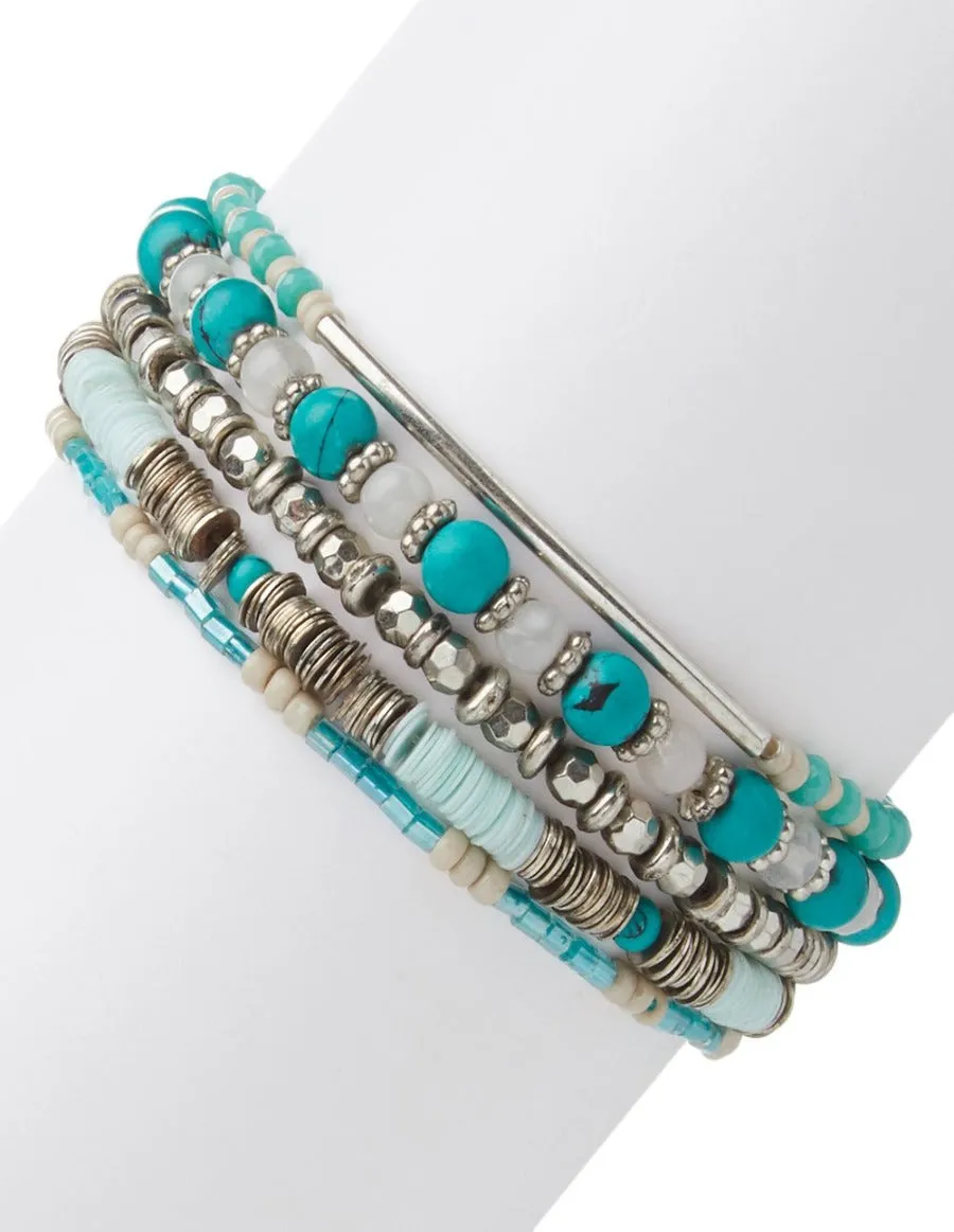 Summer Breeze Metallic Stretchy Bracelet