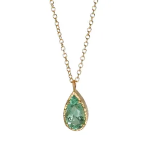 Teardrop Mint Green Tourmaline Necklace