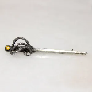 Tentacled Silver Sword Brooch by Chas. Horner