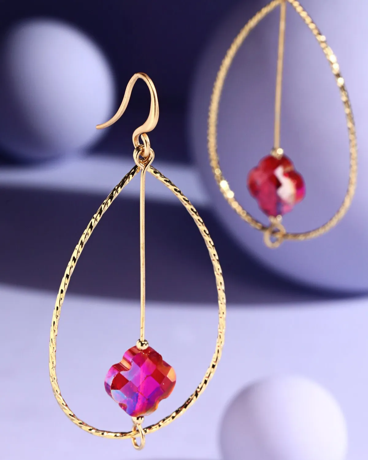 Urbanista Thin Wire Earrings with Bead Accents (More colors available) - Wt4ew72091