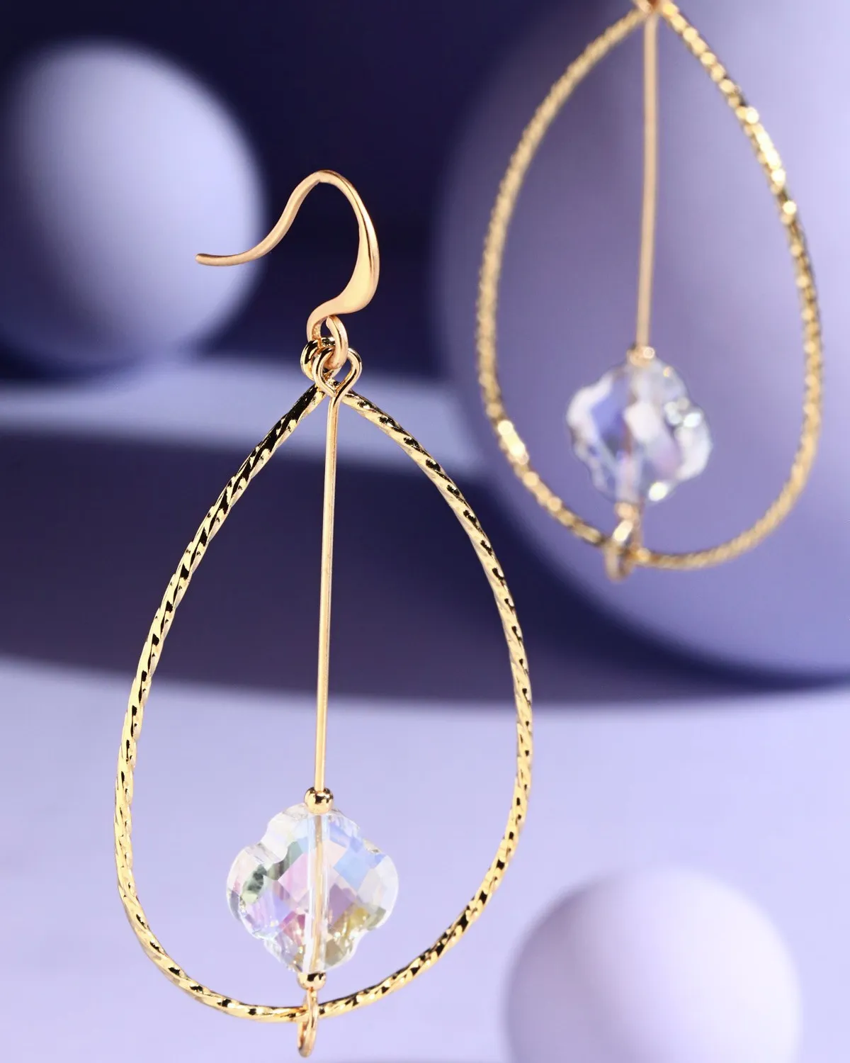 Urbanista Thin Wire Earrings with Bead Accents (More colors available) - Wt4ew72091