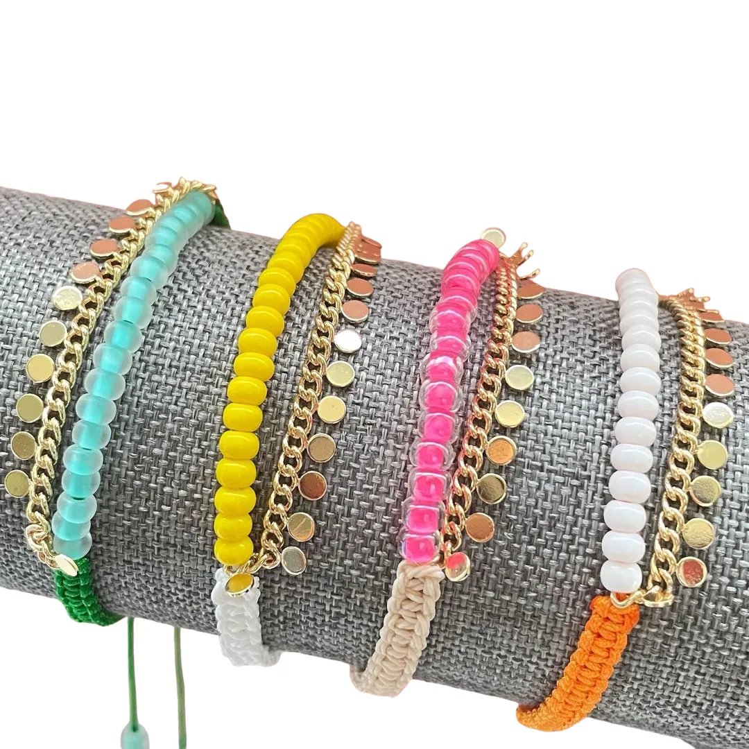 VALENTINA macramé beaded bracelets