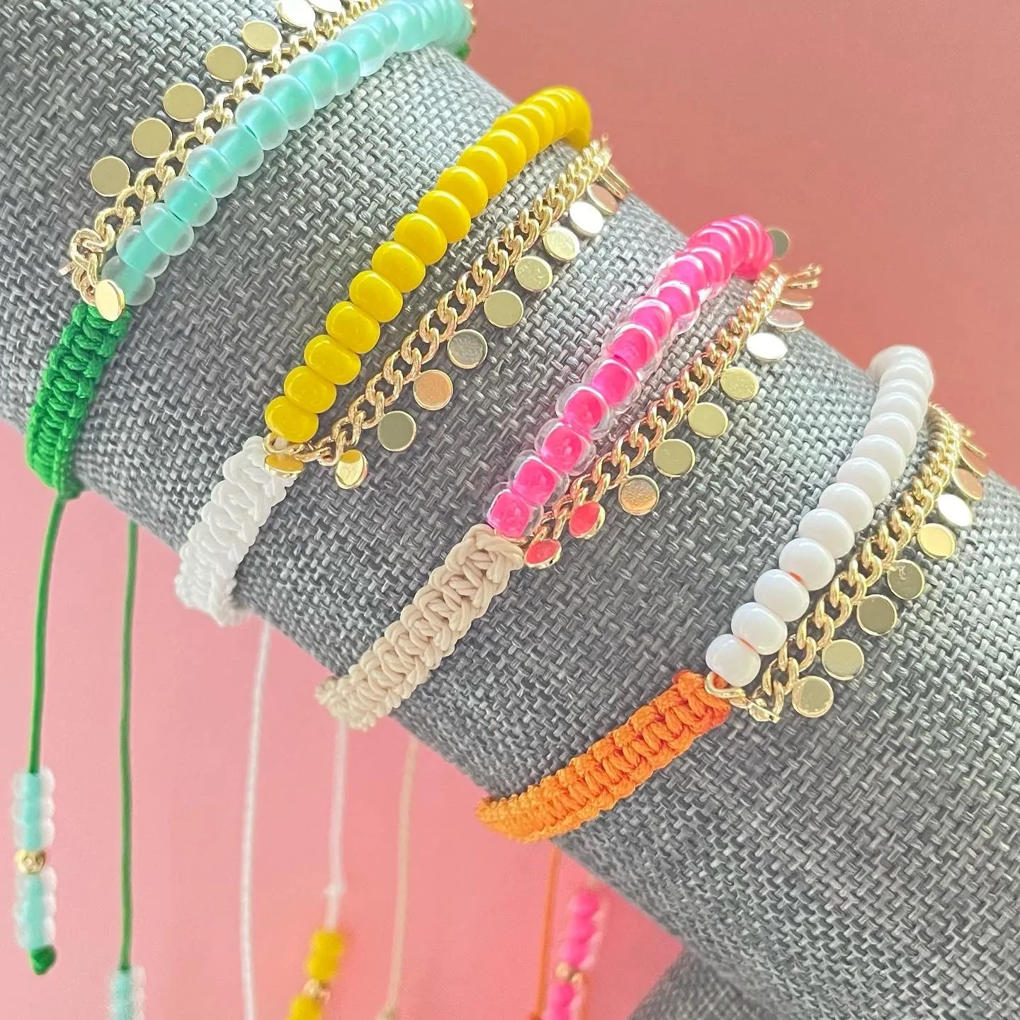 VALENTINA macramé beaded bracelets