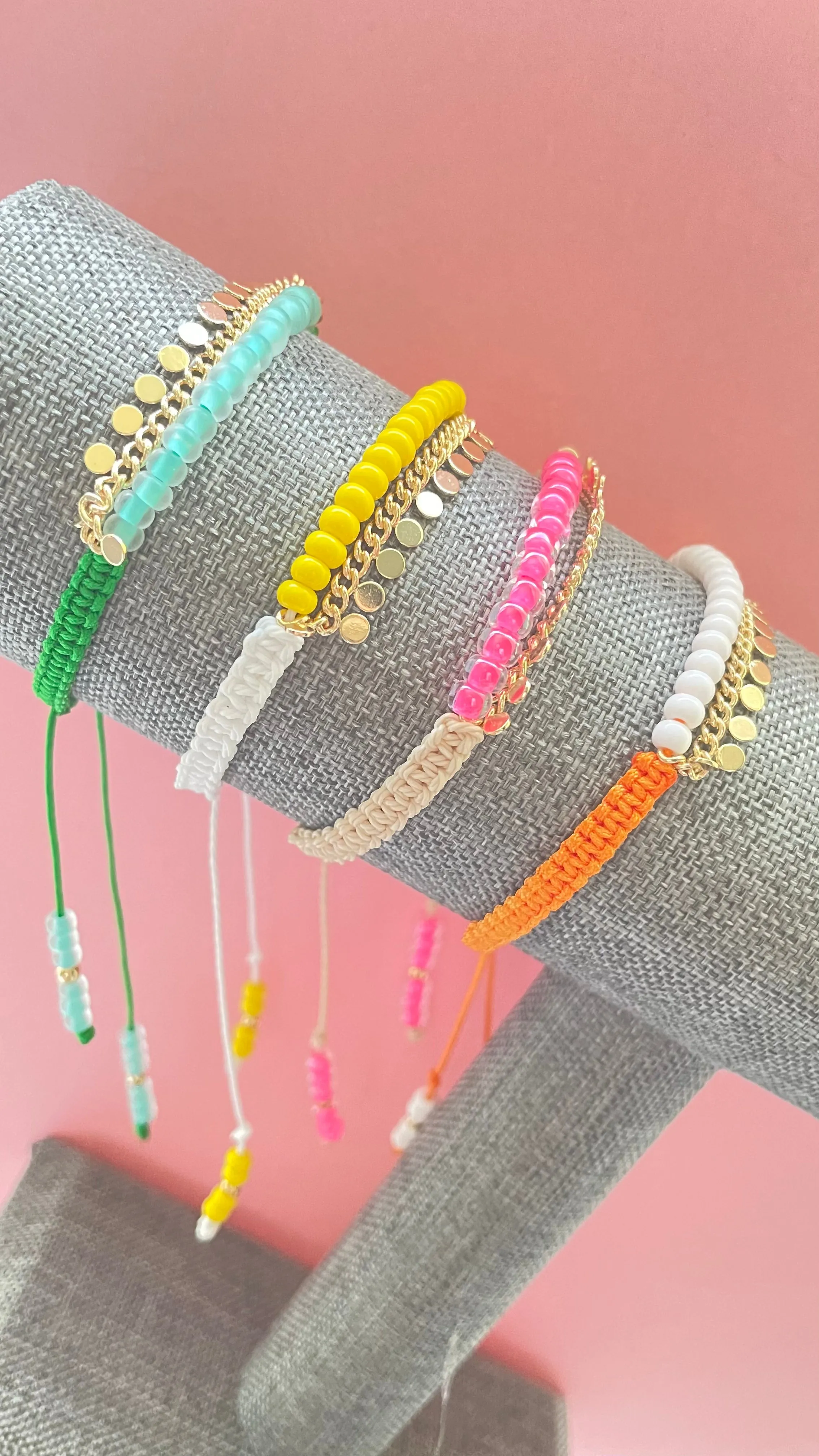 VALENTINA macramé beaded bracelets