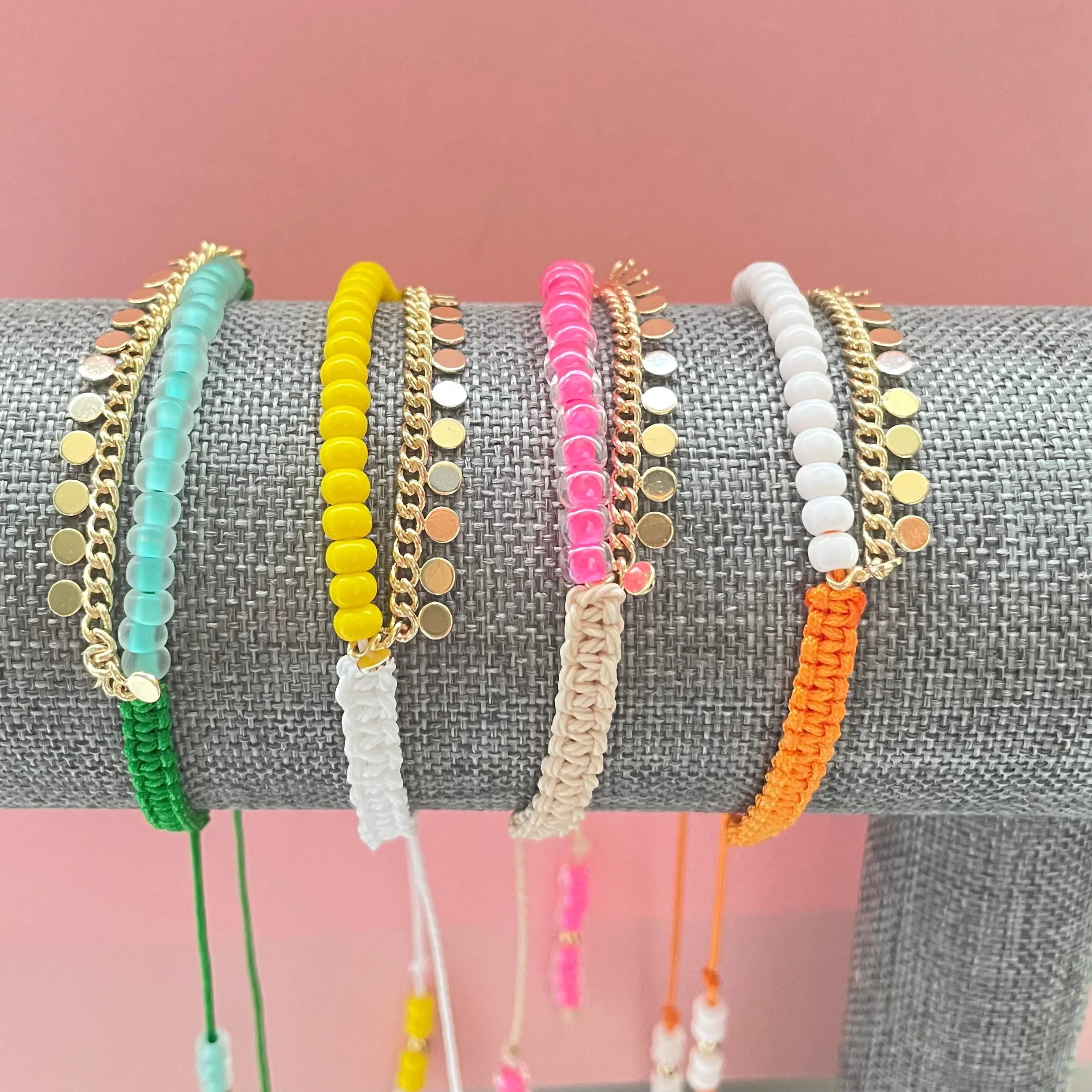 VALENTINA macramé beaded bracelets