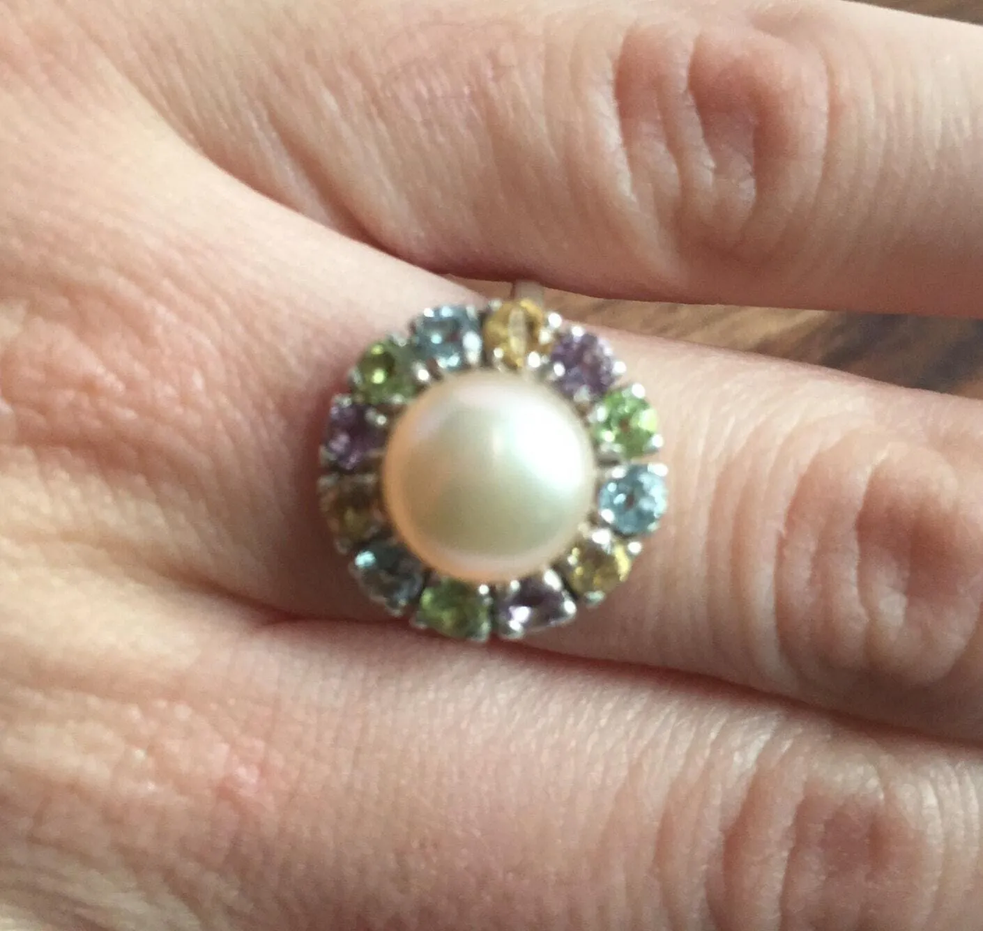 Victorian Pearl Ring - Genuine Pearl Ring - Multistone Ring