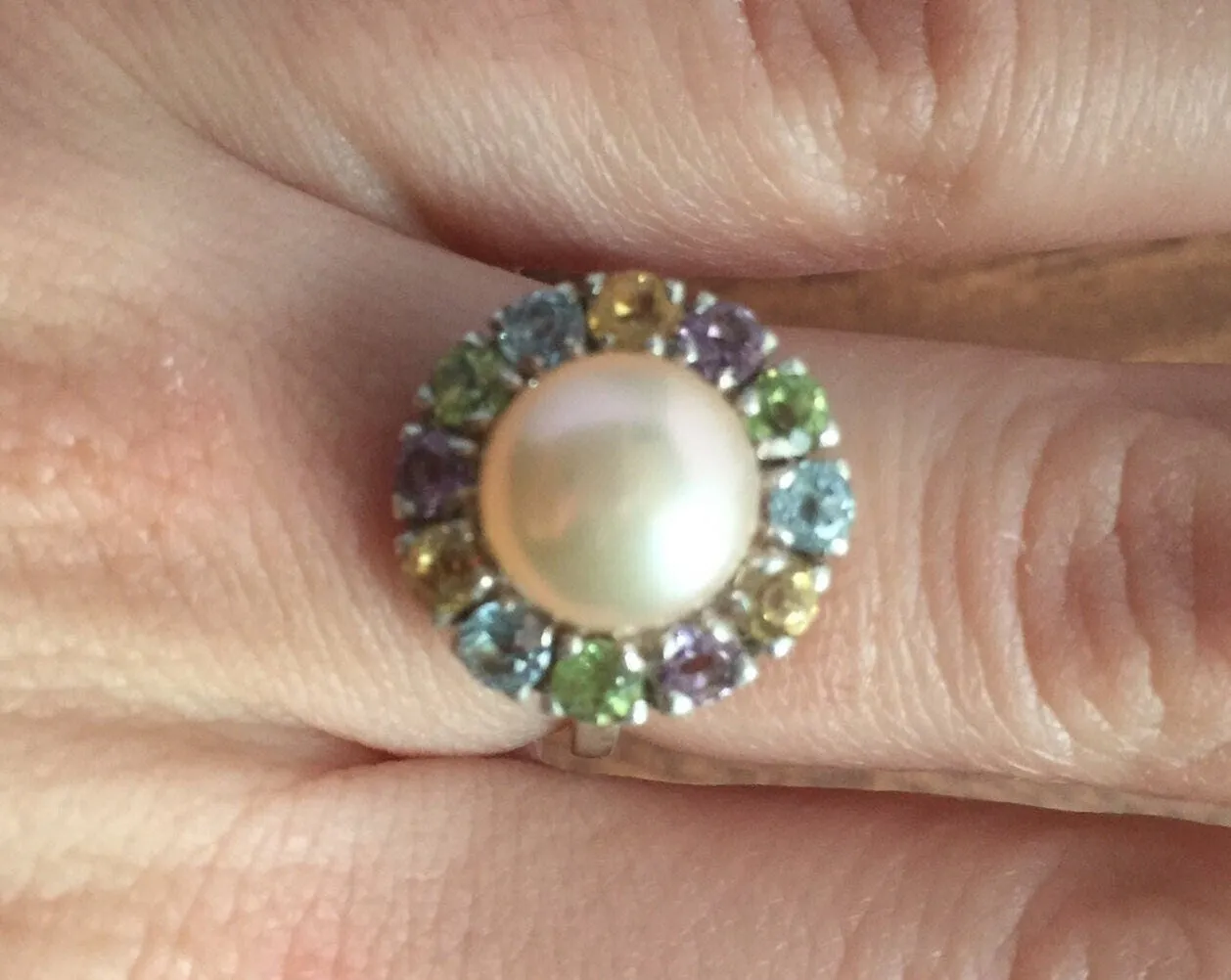 Victorian Pearl Ring - Genuine Pearl Ring - Multistone Ring