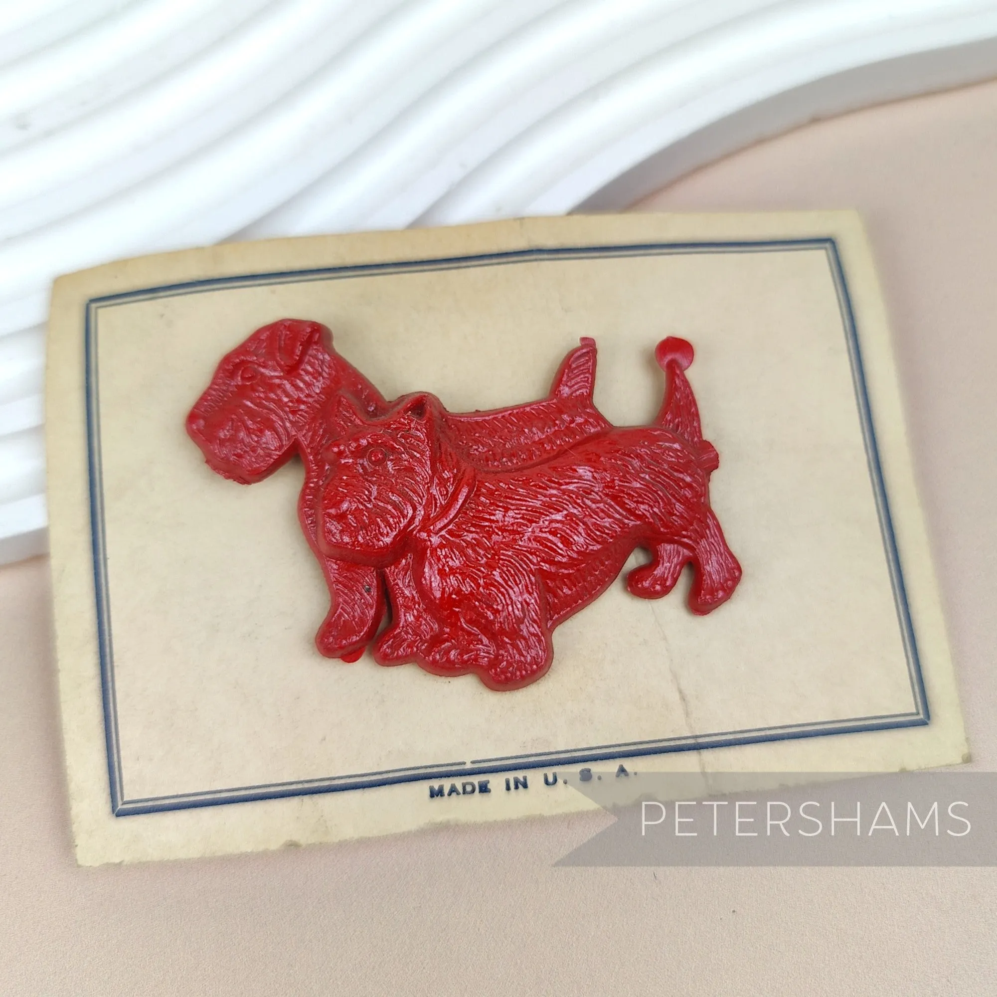 Vintage 1950/60's Double Scottie Dog Brooch Pin